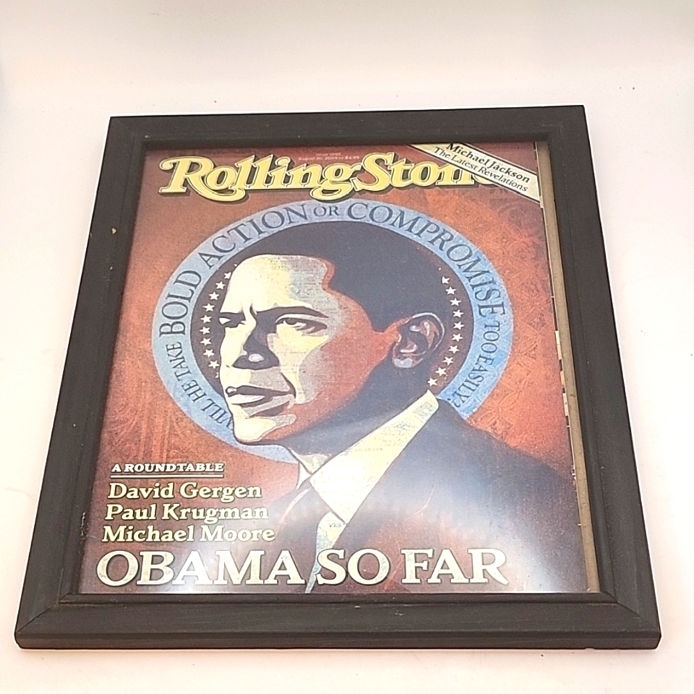 2009 Rolling Stone Magazine Featuring Barack Obama Framed No Mailing Label